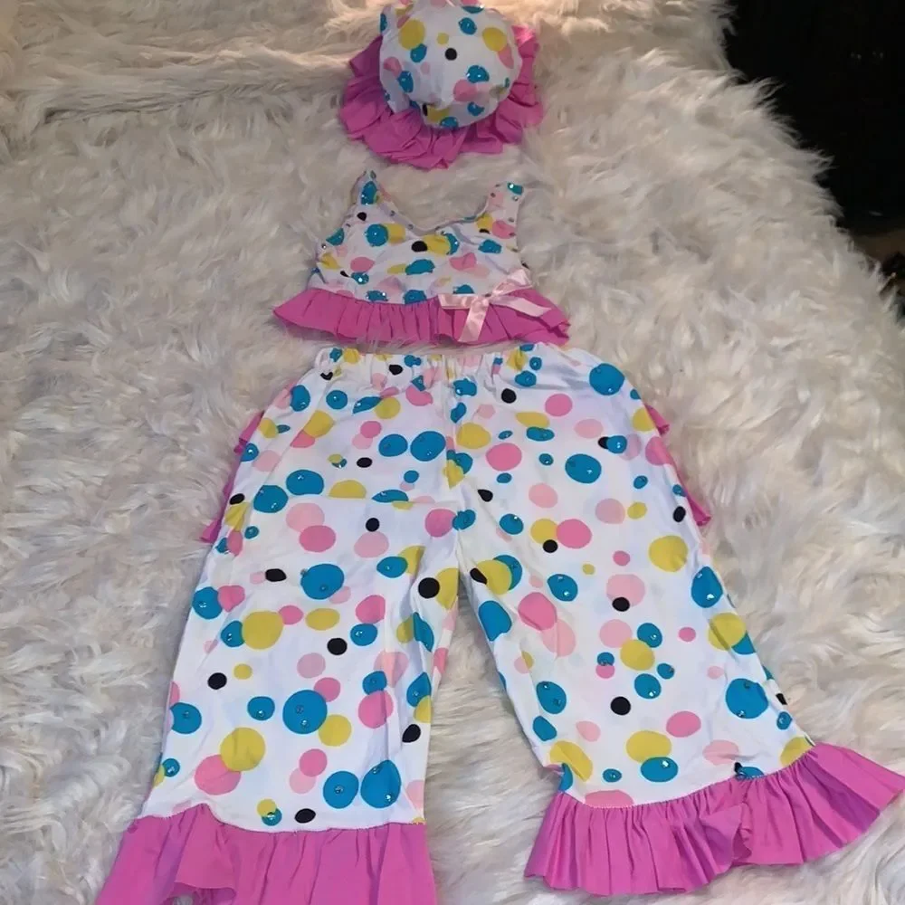 Splish Splash Old Time Bathing Suit Style Dance Costume with Swarovski Crystals